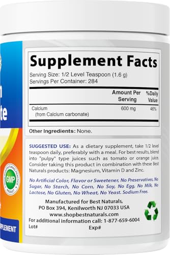 2 Pack - Best Naturals Calcium Carbonate Powder 1 Pound (Total 2 Pound) - Food Grade - size: 16 Ounce (Pack of 2)