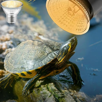 4 Packs 50W Bulb UVB UVA Reptile Light Bulb for Reptiles and Amphibians Use for Turtle, Bearded Dragon, Lizard Cages Heat Lamp Replacement Bulb,Works with Various Lamp Fixtures.