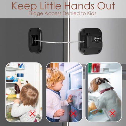 Refrigerator Lock, Combination Lock for Refrigerator Cabinets, Drawers, Heavy Duty Fridge Lock, Easy Install No Keys Needed, Black (Black-6Pack) - color: Black-6Pack