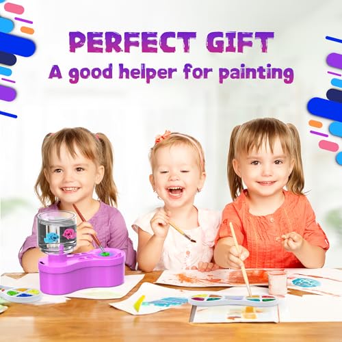 2026 New Version Paint Brush Cleaner and Washer - Advanced Leak-Resistant Design for Acrylic, Watercolor & Water-Based Paints - color: Purple