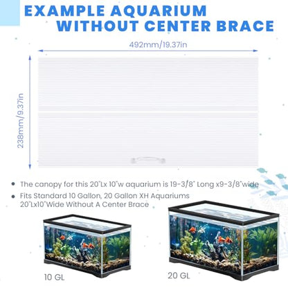 Sieral Aquarium Canopy Set Polycarbonate,20 x 10 Inch,Clear,1 Pcs - color: Clear, size: 20 x 10 Inch