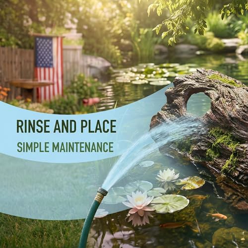 Driftwood Koi Sanctuary, Outdoor Pond Fish Refuge with Weighted Base, Natural Looking Hiding Shelter to Protect Goldfish and Koi from Herons - color: Imitation Wood, size: Large