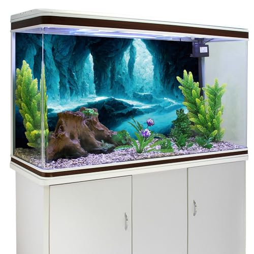 AWERT 60x24 inches Rock Cave Aquarium Background Rock Pillar Terrarium Background Cave Fish Tank Background - size: 60x24in/150x60cm