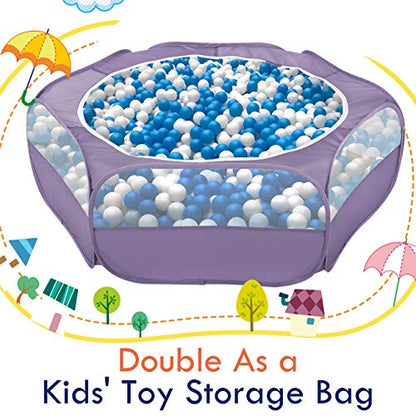 Pawaboo Small Animal Playpen with Zippered Cover, Purple | Portable pop-up pet tent for supervised rabbits, guinea pigs, chicks and kittens; water-resistant bottom and 3 metal rods - color: E-Purple