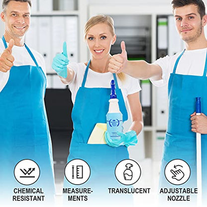 Uineko Plastic Spray Bottles 3 Pack, 24 Oz, Heavy Duty Sprayer, All-Purpose | Chemical Resistant, Mist & Stream, Leak-Proof, Better Trigger, Measurements, for Cleaning Solutions, Planting, Car Detailing - size: 24 Oz, 3 Pack