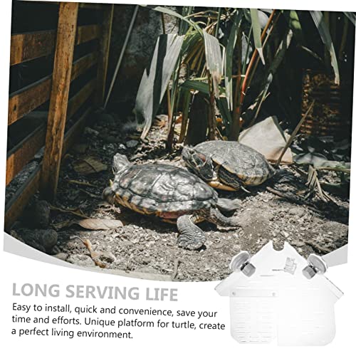 Happyyami Turtle Terrace Clear Tortoise Tank Terrace Amphibian Turtle Fish Turtle Leaf Platform Frog Decor Turtle Tank Platform Turtle Tank Accessories Floating Platform Water Turtle Acrylic