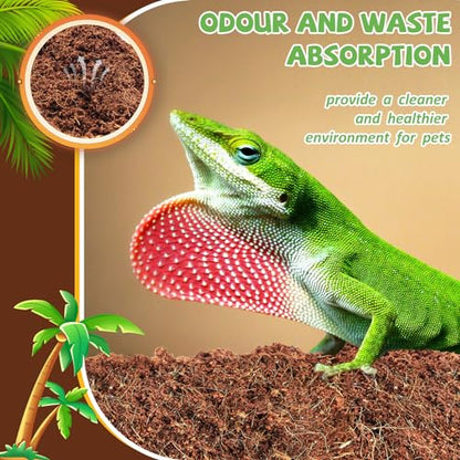 Riare 10 LB Natural Coconut Fiber Substrate, Coco Coir Reptile Substrate | Coconut Husk Reptile Bedding for Tortoises, Snakes, Geckos, Bearded Dragons & Hermit Crabs, Enclosures & Terrarium Setups - color: 1 Pack-10LBS