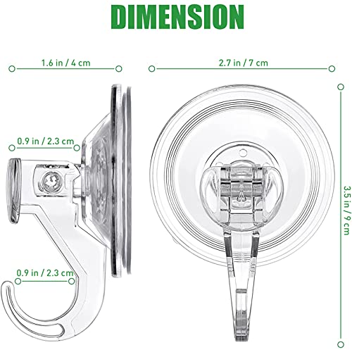 Suction Cup Hooks for Shower, Large Clear Heavy Duty Suction Cup Hooks, Wreath Hangers for Front Door Window Glass Kitchen Towel Loofah Utensils (8 Packs) - size: 8 Clear