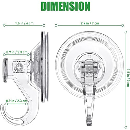 Suction Cup Hooks for Shower, Large Clear Heavy Duty Suction Cup Hooks, Wreath Hangers for Front Door Window Glass Kitchen Towel Loofah Utensils (8 Packs) - size: 8 Clear