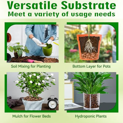 Halatool 8QT Leca Clay Balls Terrarium Substrate for Reptile | Organic Expanded Clay Pebbles for Moisture Retention & Drainage Layer, Lightweight & Reusable for Geckos, Tortoises & Frogs - size: 8QT