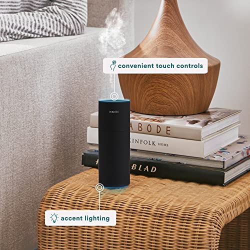 Homedics Portable Humidifier - Small Air Humidifiers, Matte Black | for Bedroom, Plants, Office, Travel - Cool Mist Humidifiers, Color-Changing Accent Light, 2 Mist Settings - color: Black