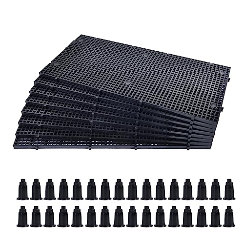 Plastic Grid Divider Tray Egg Crate Louvre Aquarium Fish Tank | 8pcs Bottom Isolation with Bracket - size: 8pcs Black