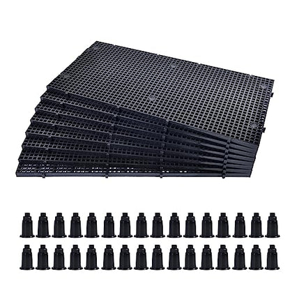 Plastic Grid Divider Tray Egg Crate Louvre Aquarium Fish Tank | 8pcs Bottom Isolation with Bracket - size: 8pcs Black