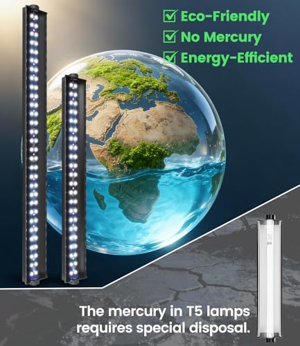 23W T5 UVB LED Reptile Light – High Output UVA UVB Light for Bearded Dragon, T5 10.0 UVB Reptile Light Fixture (27.5") - size: 27.5"
