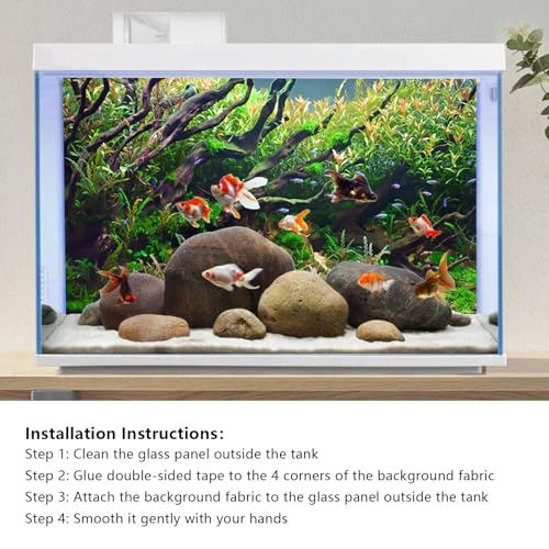 YongFoto Fish Tank Background 30x12 inch Aquarium Background River Bed Waterweeds Moss Lake Aquatic Plant Undersea Tree Branch Backdrop Reptile Habitat Terrarium Background - color: Green-2, size: 30x12in/75x30cm