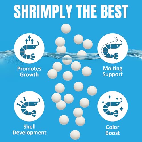 JOR Shrimp Calcium Bits, Slow-Release White Balls for Swimming Crustaceans, Snails & Small Fish, Supports Shell Development and Shedding, Aquarium Drop-in Supplementation, 3 oz per Pack