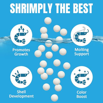 JOR Shrimp Calcium Bits, Slow-Release White Balls for Swimming Crustaceans, Snails & Small Fish, Supports Shell Development and Shedding, Aquarium Drop-in Supplementation, 3 oz per Pack