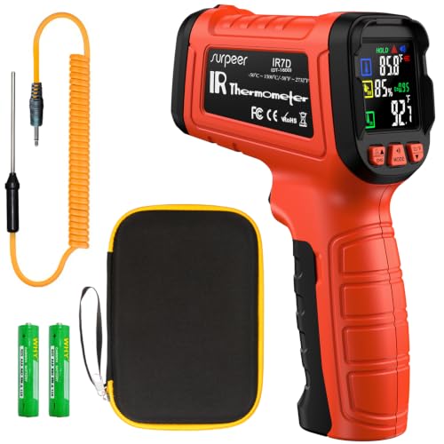 Infrared Thermometer Gun | -58°F to 2732°F, 50:1 - color: -58°F to 2732°F/-4°F to 932°F