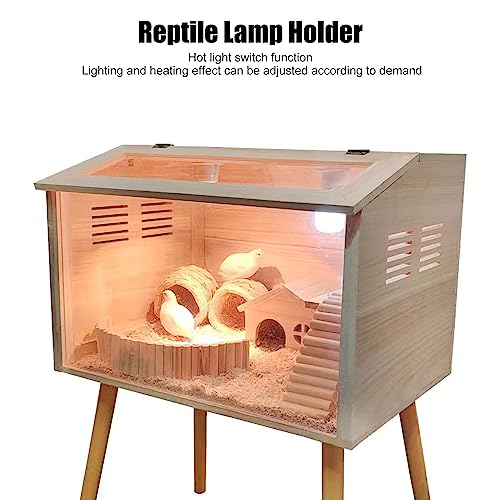 Jeffergarden Ceramic Heat Emitter, E27 Reptile Lamp Stand Pet Heater Bracket Without Bulb Adjustable Turtle Tank Accessories for Habitat Lizard Tortoise (US 120V)