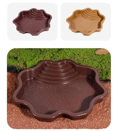 Turtle Bathing Pool, Reptile Feeding Dish Water Pot, Lizard Turtle Bathing Pool for Aquatic Climbing Pet - color: Earthy Yellow
