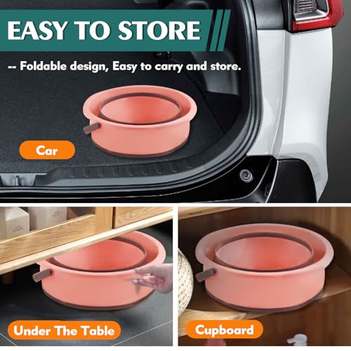 Collapsible Bucket 1.3 Gallon/5L Small Plastic ousehold Cleaning Mop Buckets Foldable Water Bucket for Car Wash Fishing Camping Beach (Pink) - color: Pink