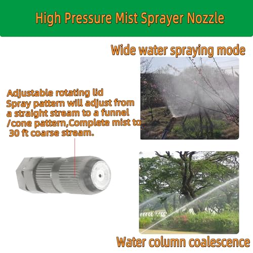2Pcs Adjustable Spray Nozzle Tips, High Pressure Misting Nozzle for Backpack Sprayers, Farm Irrigation and Garden Irrigation Nozzle Replacement Kit.