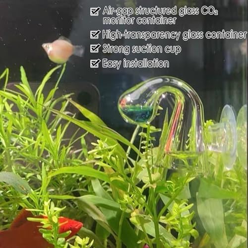 CO₂ Level Indicator Reagent for Aquarium Fish Tank Test Kits Glass Aquarium Water C02 Drop Checker Container DIY CO2 Reactor Bottle caps Kits and so on