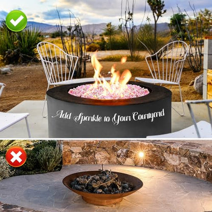 10 Pounds Fire Glass 1/2 Inch High Reflective Tempered Firepit Glass | Rose Gold Rocks for Fireplace, Fire Pit Table, Fire Bowl and Landscaping & DIY Crafts - color: Rose Gold, size: 1/2 inch, 10lb