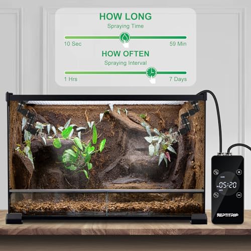 Reptile Mister With Inner Clock, Easy to Setup Misting Timer for Reptile Tanks, DIY Misting System for Amphibians, and Rainforest Plants