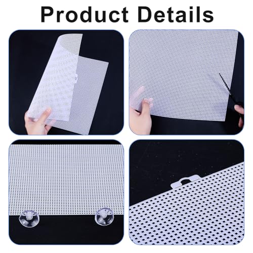OLYCRAFT 4Pcs Fish Tank Divider 13x10 Inch Aquarium Divider with 24pcs Suction Cup White Aquarium Filter Bottom Tray Cuttable Aquarium Divider Fish Tank Separator for Fish Tank Divide Mixed Breeding