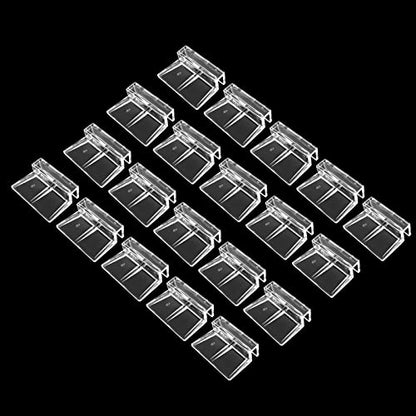 Aquarium Lid Clips, 6MM, 20 Pack | Clear Acrylic, DIY Aquarium Lid Holder, Fish Tank Support, Aquarium Glass Holder - size: 6MM