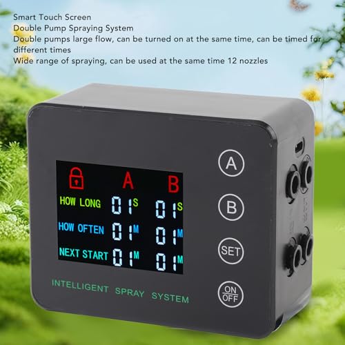 Automatic Reptile Mister Humidifier, Adjustable Nozzle Double Pump Smart Misting System Reptile Fogger Humidifier Plants for Rainforest Plants Amphibian