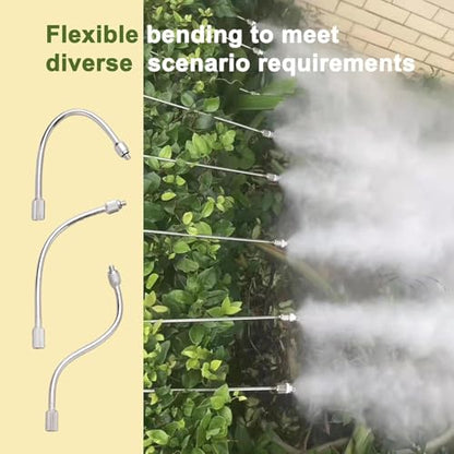 20 Pack Brass Misting Nozzles with Flexible Copper Extensions,10/24 UNC Thread,Outdoor Misting System Components for Garden Cooling & Humidification (3.94Inch) - size: 3.9"