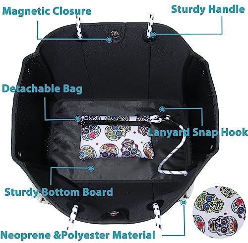Hibala Neoprene Multipurpose Beach Bag,Gym/Travel/Pool Bag,Tote For Women&Men - color: Skeleton