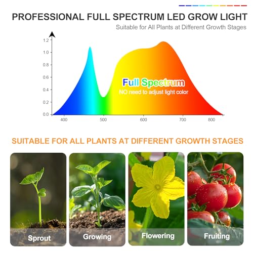 4Head Desk Grow Light, Tabletop LED Grow Lights for Indoor Plants for Bonsai, Seed Starting, Succulents, 36 Watt Power Draw, 4/8/12/16/20H Timer, 16"-24" Height Adjustable - size: 4Head Tabletop(36W)