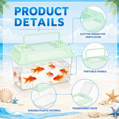 LemonRoad 25 Pcs Plastic Reptile Terrariums Carrier Cage Small Animal Terrarium Boxes 5.9" x 3.7" x 4.3" Enclosure Breeding Box Hatching Container Fish Tank with Ventilated Lid for Tarantula Spider
