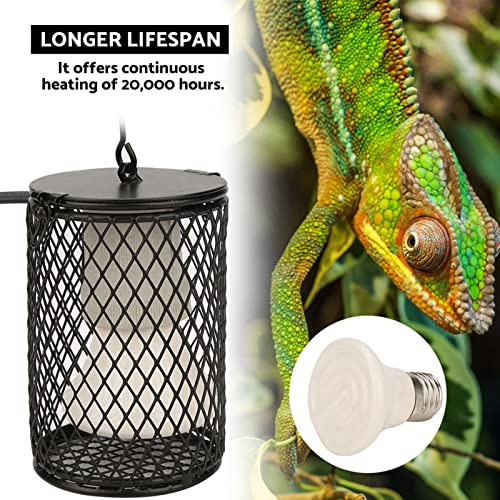 Ceramic Heat Emitter Lamp, 100W Black Heater Bulb with Power Switch, Anti-Biting Hook for Pet Brooder, Chicken Coop, Lizard, Snake, Aquarium, 110-120V