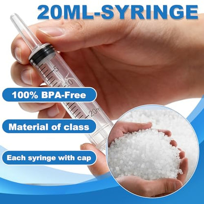 20ml Syringe with Measurement for Scientific Labs, Feeding Pets, Refilling and Measuring Liquids,Dispensing,with Cap (5PCS, 20ml) - size: 5PCS-20ml