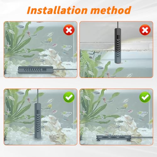 Upgraded 500W Intelligent Aquarium Heater,59°F-93°F Submersible Fish Tank Heater with Intelligent Digital Display Controller and Auto Power Off for 60-135 Gallon Freshwater Saltwater Fish Tanks - size: 60-135 Gallon 500W