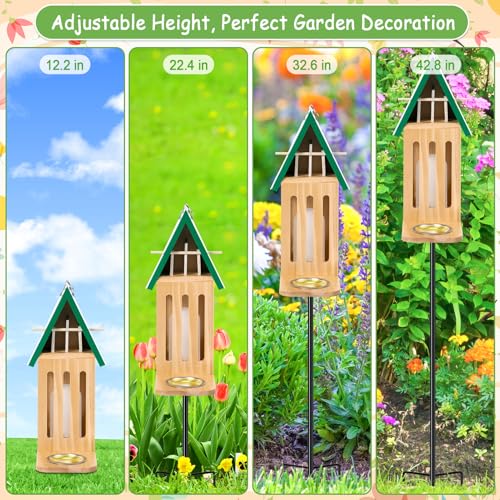 New Upgraded Butterfly House and Feeder for Outside Wooden Butterfly House | with Metal Stake for Garden Backyard, Natural Butterflies Habitat with Puddler on Floor or Hanging on Tree Wall