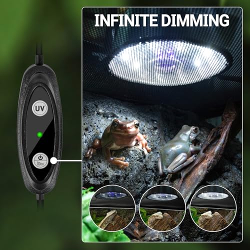 REPTI ZOO UVB Reptile Light with Dimming, LED UVB Light Bulb Fixture for Bearded Dragon Gecko Lizard Turtle Snake, Adjustable Brightness UVA UVB Lamp for Tropical & Desert Reptile
