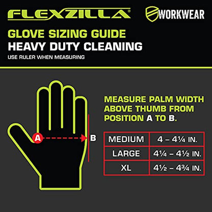 Flexzilla Pro GC400PXL Heavy Duty Cleaning, Neoprene, 13, Black, Long Cuff Gloves, X-Large, Factory - size: X-Large