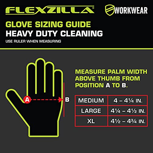 Flexzilla Pro GC400PM Heavy Duty Cleaning, Neoprene, 13, Black, Long Cuff Gloves, Medium - size: Medium