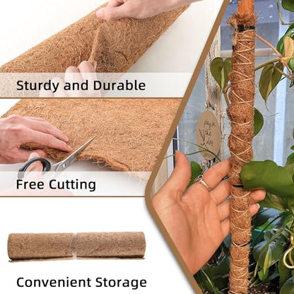Coco Liner Roll 16x160 Inch Natural Coconut Fiber Mat for Planters - size: 16in X 160in