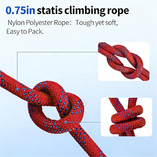 150Ft 3/4 Inch Heavy Duty Climbing Rope,Arborist Rope for Tree Pulling (Red) - size: 150ft-Red-3/4