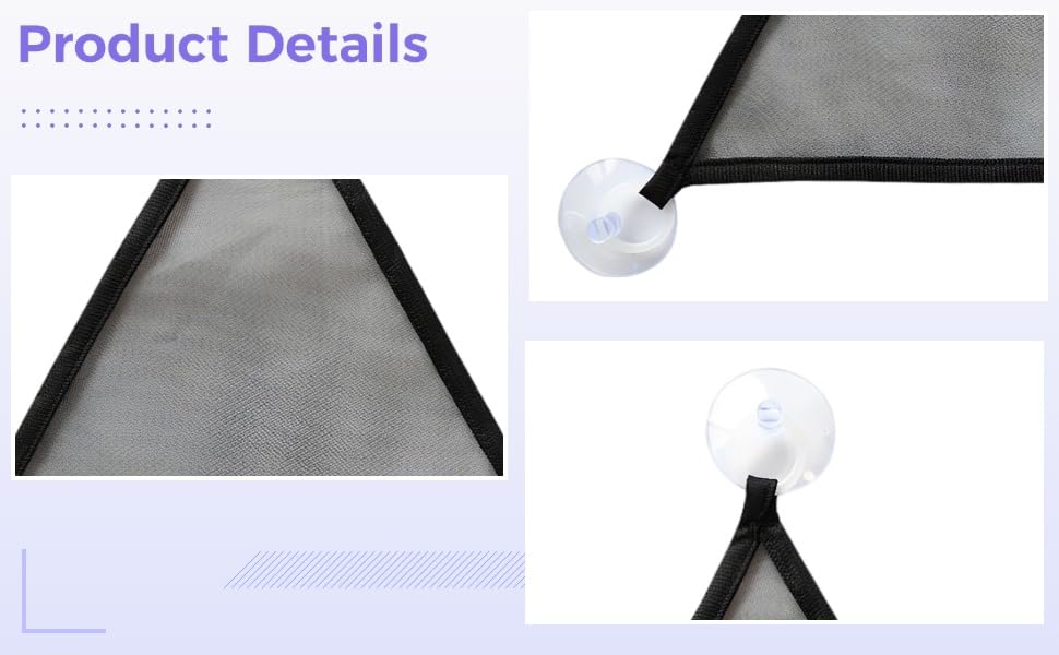 2 Pcs Reptile Hammock Black, Polyester Mesh Resting Spot, Hanging Lizard Lounger Bed with Suction-Cup Mount, 16.5 x 21.7 x 16.5 in / 42 x 55 x 42 cm, for Bearded Dragons and Leopard Geckos