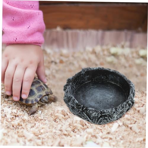 ORFOFE 2pcs Reptile Water Dish Food Feeding Container Water Storage Basin for Turtles Snakes Lizards for Easy Care and Habitat Decoration