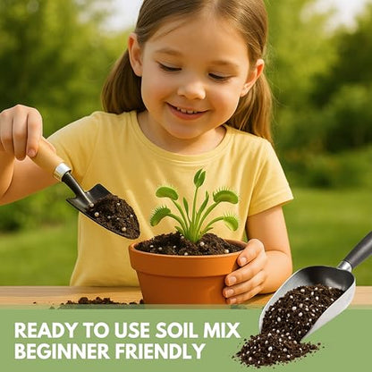 Organic Earth Carnivorous Plant Soil Mix - Large Size - Plant Food Peat Moss & Perlite for Carnivorous Plants - Terrarium Soil, Pitcher Plant Soil, Venus Fly Trap Soil