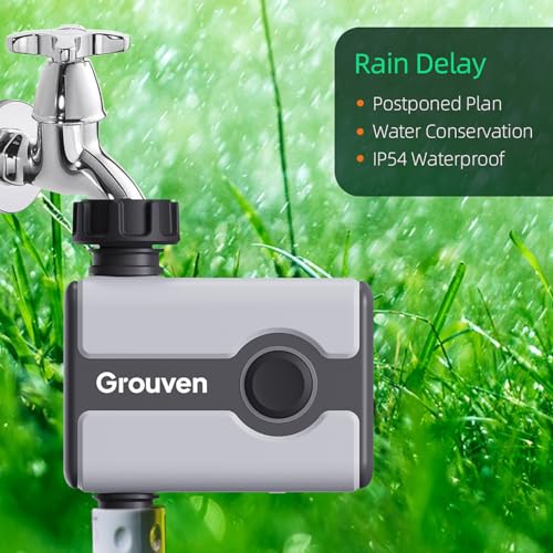 WiFi Sprinkler Timer Brass Inlet APP Remote Control Smart Irrigation System | via 2.4Ghz WiFi and Bluetooth, Easy Faucet Installation - style: WIFI 1 outlet