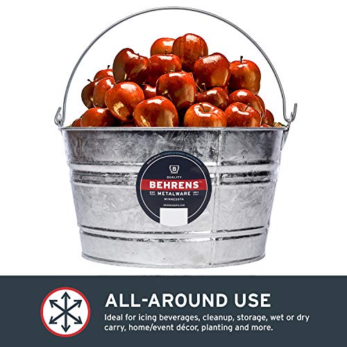 Behrens Hot-Dipped Galvanized Steel Utility Pail 4-1/4 Gallon - size: 17 quart, style: Hot Dipped